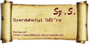 Szerdahelyi Sára névjegykártya