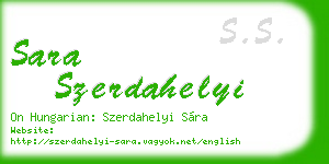 sara szerdahelyi business card